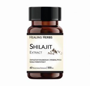 Shilajit Extract 500 mg Capsules, 60 Capsules in PET 150 cc Amber coloured bottle