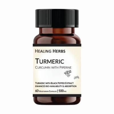 Curcumin with Piperine 500 mg Capsules, 60 capsules pack in Amber PET 150 cc bottle