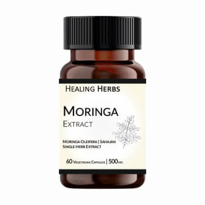 Moringa Extract 60 Vegetarian 500 mg Capsules in Amber coloured 150 cc PET bottle